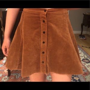 Brandy Melville Brown Buttoned Skirt